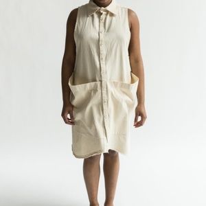 NATURAL CANVAS SMOCK - State the Label - Large